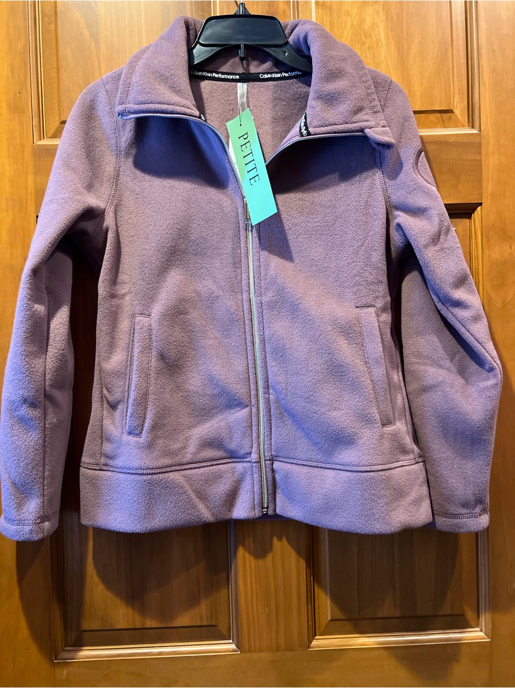 Calvin Klein Petite Lavender Fleece Zip Jacket